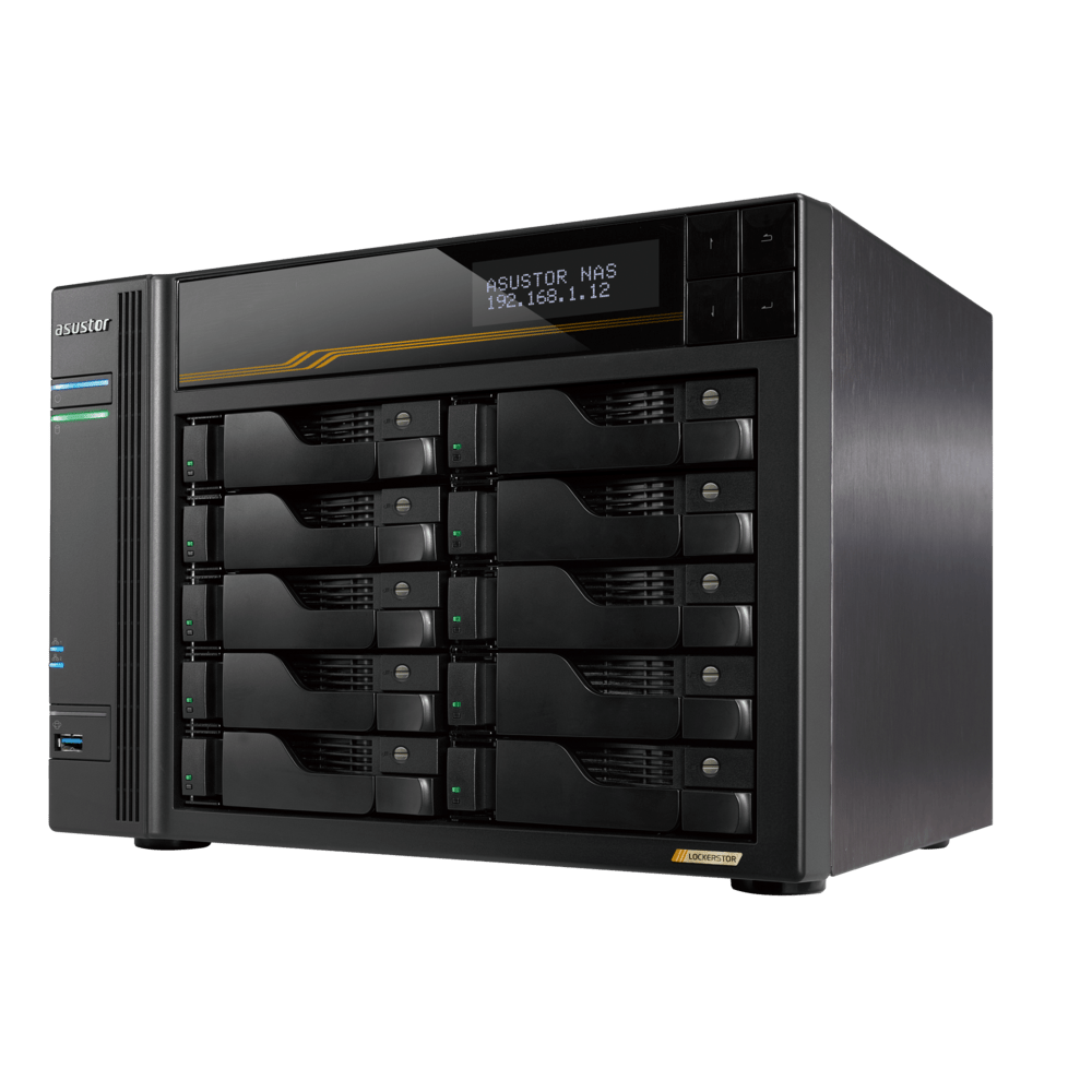 Asustor AS6810T LockerStor 10 Gen 3 Quad NVMe SSD Dual 10GbE 10 - Bay Tower NAS - ACE Peripherals