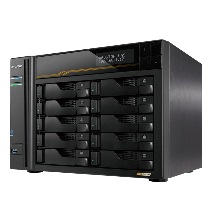 Asustor AS6810T LockerStor 10 Gen 3 Quad NVMe SSD Dual 10GbE 10 - Bay Tower NAS - ACE Peripherals