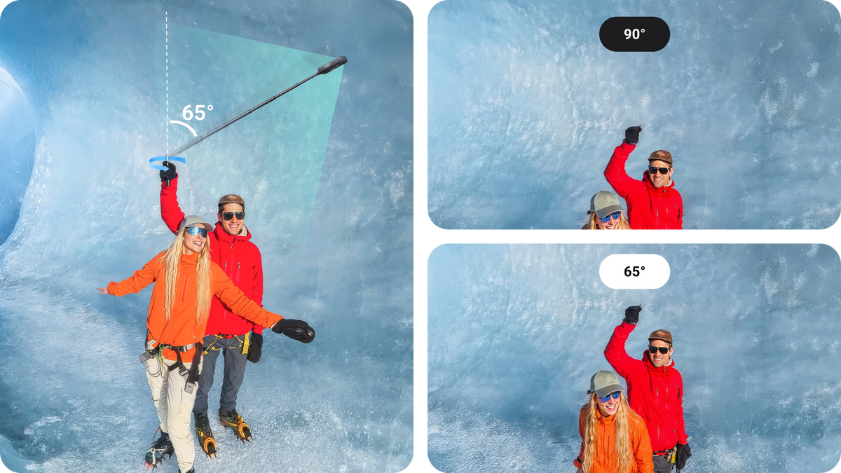 Selectable Bullet Time mounting angles illustrated in use