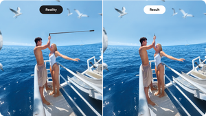 Manufacturer comparison of the filming setup and resulting 360 perspective