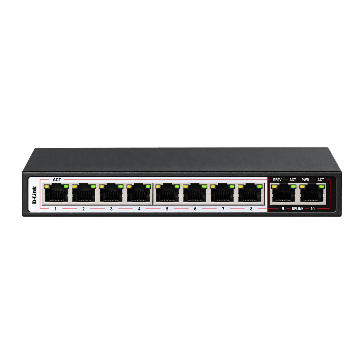 D-Link DES-F1010P-E 10-Port Fast Ethernet 250m Long Range PoE Switch - ACE Peripherals