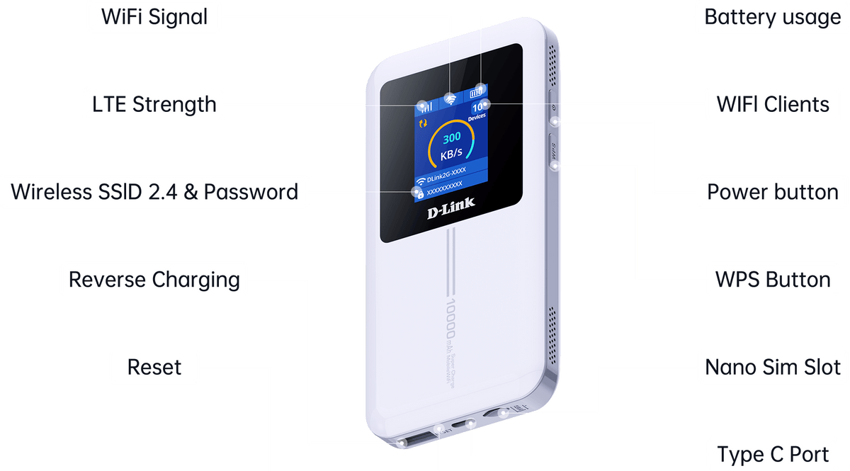 D - Link DWR - 940M 4G LTE Wi - Fi 6 Portable Mobile Router - ACE Peripherals