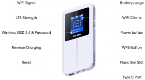 D - Link DWR - 940M 4G LTE Wi - Fi 6 Portable Mobile Router - ACE Peripherals