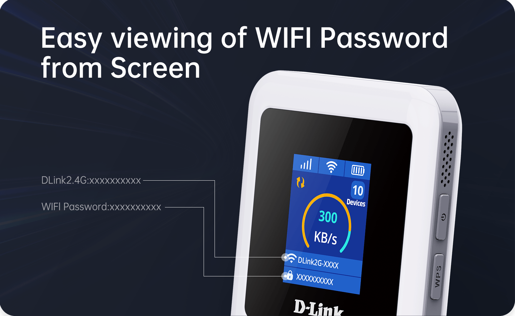 D-Link DWR-940M 4G LTE Wi-Fi 6 Router with 10000mAh Battery