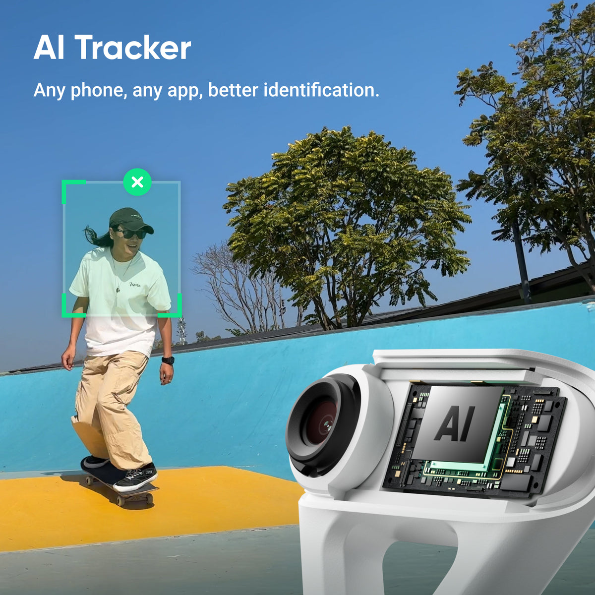 Insta360 Flow 2 Flow 2 Stone Gray AI Tracker Bundle 4