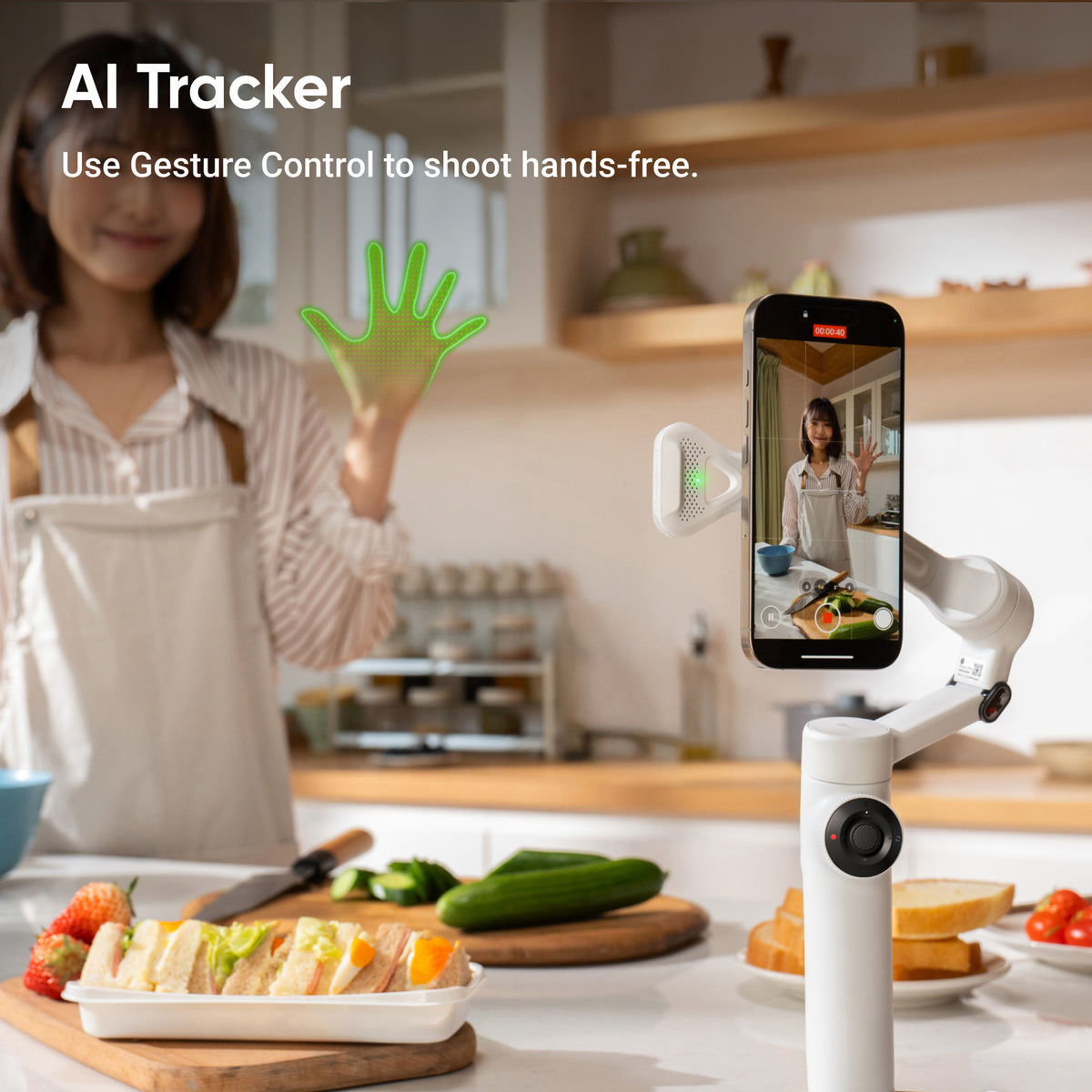 Insta360 Flow 2 Flow 2 Stone Gray AI Tracker Bundle 5