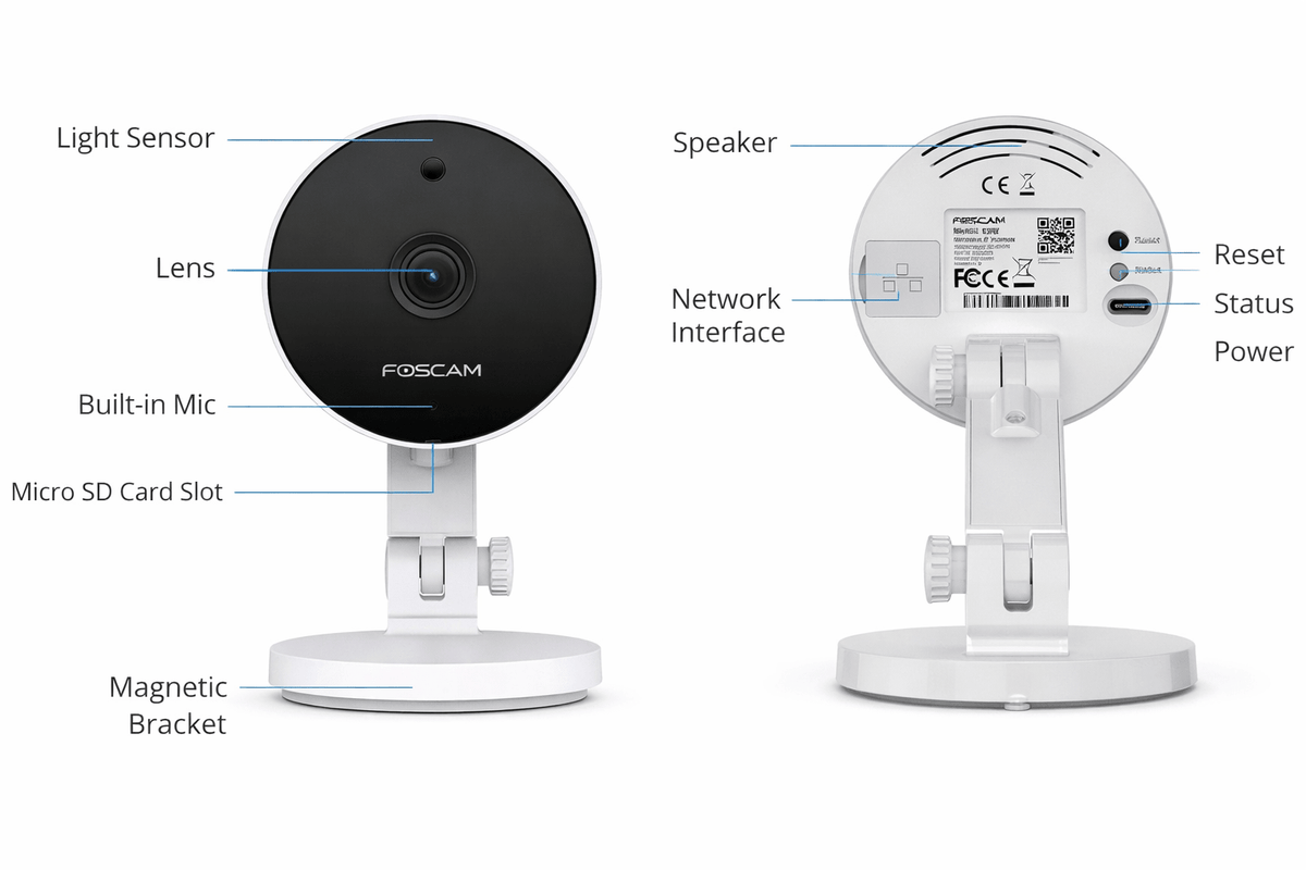 Foscam C8M AI 8MP 4K UHD Dual - Band WiFi IP Camera - ACE Peripherals