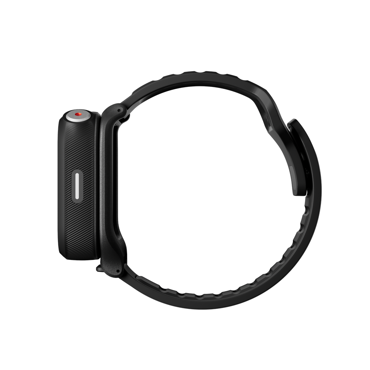 Insta360 GPS Preview Remote with Built-In Mic side profile and strap