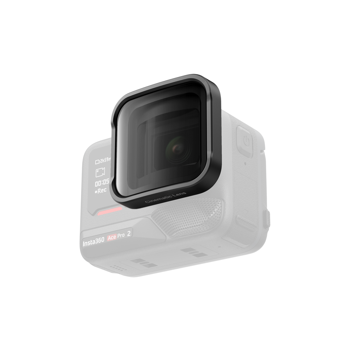 Insta360 Ace Pro 2 Cinematic Lens cinematic Lens fitted to an illustrative Ace Pro 2, camera sold separately