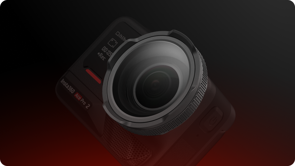 Insta360 Ace Pro 2 Close-Up Lens close-up lens fitted to an illustrative camera, camera sold separately