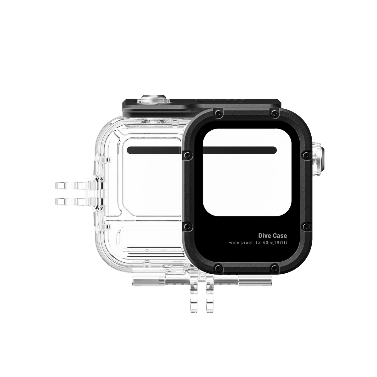 Insta360 Ace Pro 2 Dive Case empty dive housing with its square glass optical window