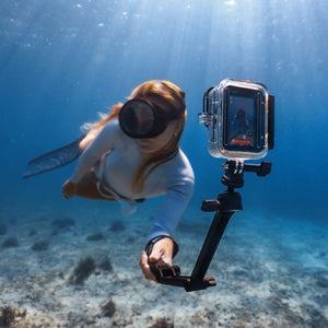 Insta360 Ace Pro 2 Dive Case underwater filming example with a camera and grip, camera and grip sold separately