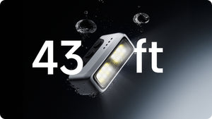 Insta360 Ace Pro 2 2-in-1 Flash and Fill Light manufacturer graphic illustrating the light’s13metre waterproof rating