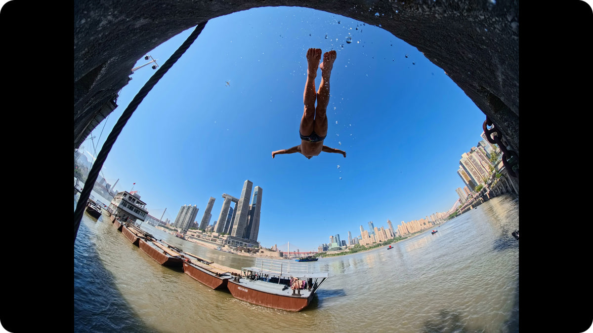 Insta360 Ace Pro 2 Ultra Wide Lens manufacturer example of an immersive wide-angle action scene