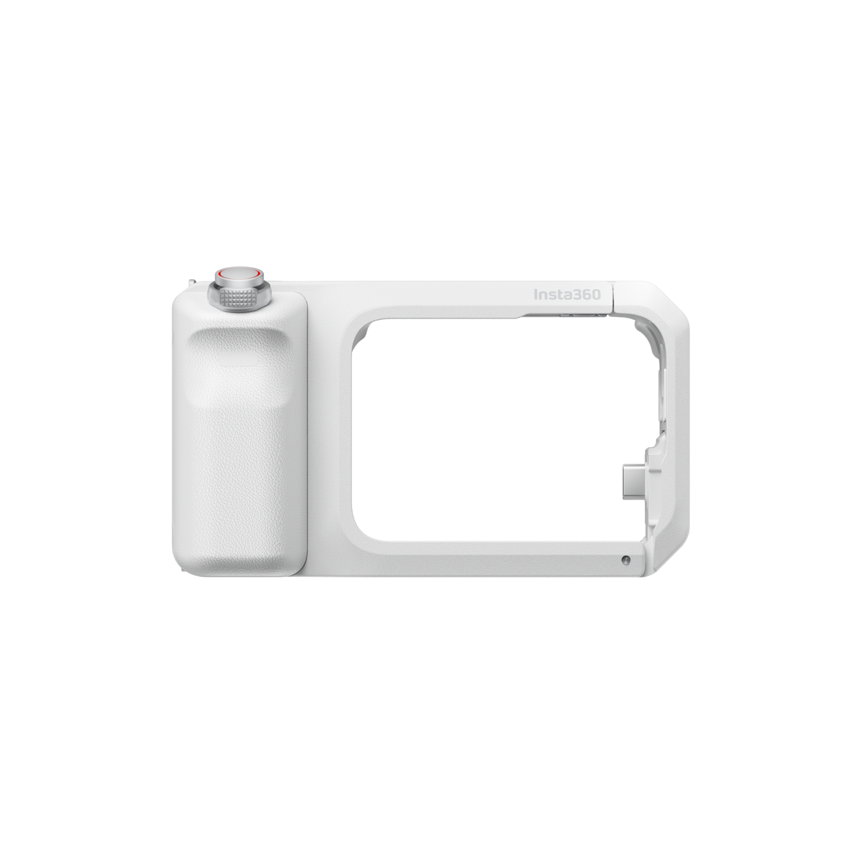 Insta360 Ace Pro 2 Xplorer Grip Pro Kit White angled front view of the grip arrangement