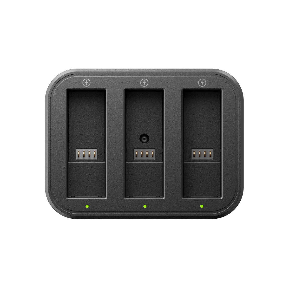 Insta360 Ace Series Fast Charge Hub top view of the three charging slots
