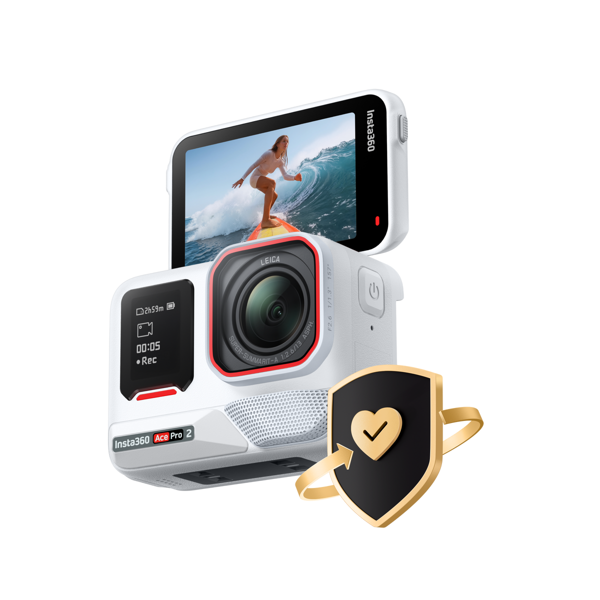 Manufacturer FlexiCare artwork with a separate illustrative white Ace Pro 2 camera