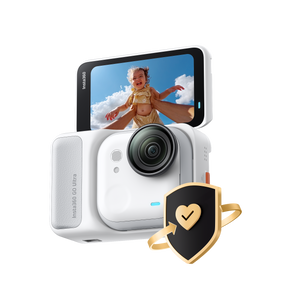 Manufacturer FlexiCare artwork with a separate illustrative white GO Ultra camera and Action Pod