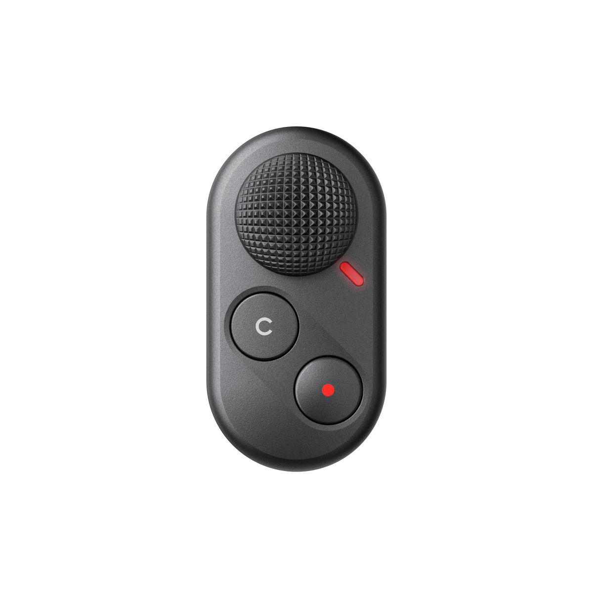 Front view of the compact joystick camera remote