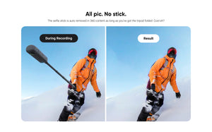 Insta360 2-in-1 Invisible Selfie Stick and Tripod manufacturer use illustration 3; camera and other illustrated equipment sold separately