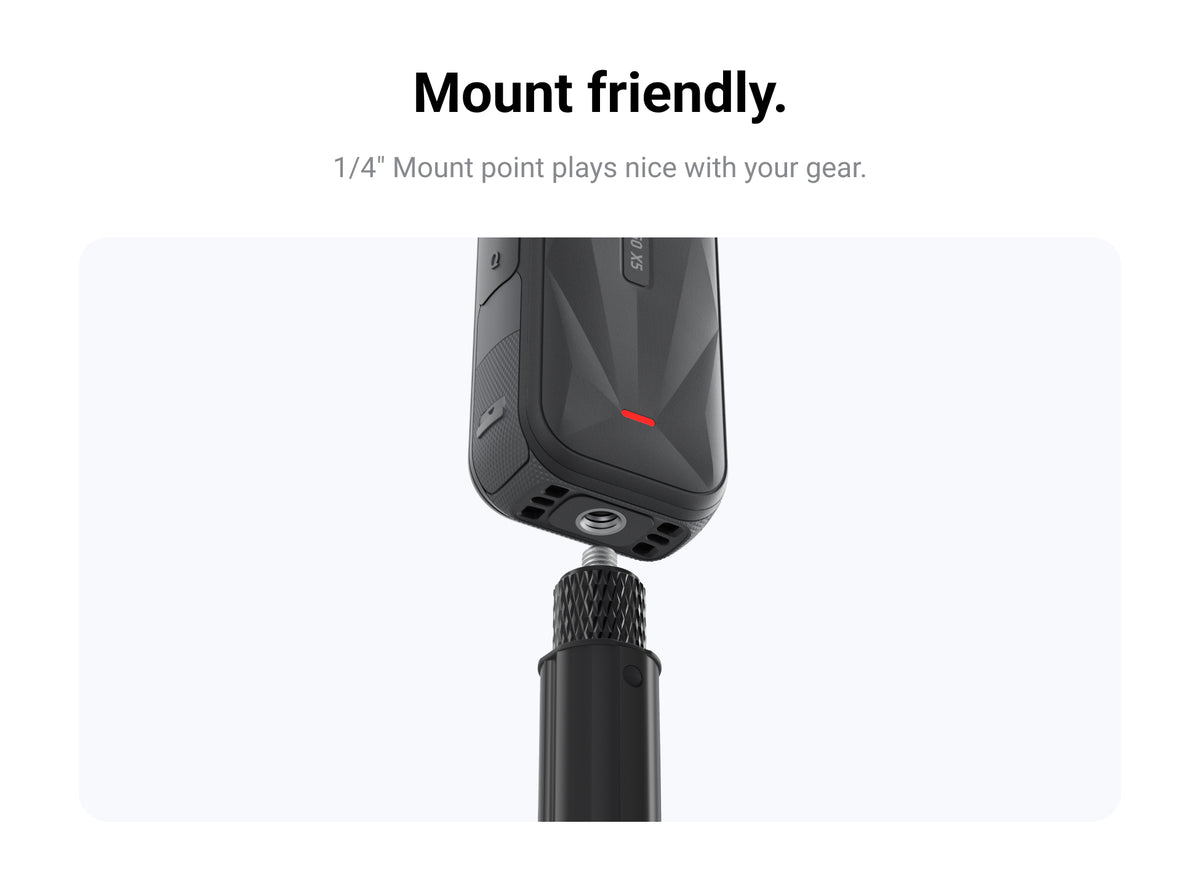 Insta360 2-in-1 Invisible Selfie Stick and Tripod manufacturer use illustration 4; camera and other illustrated equipment sold separately