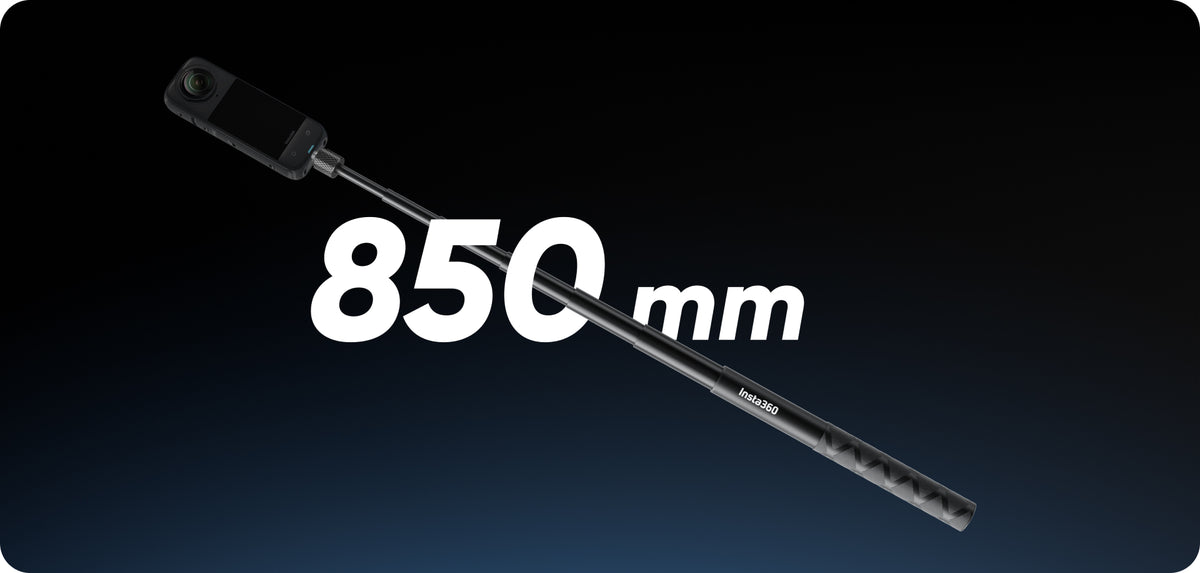 Insta360 85cm Invisible Selfie Stick manufacturer use illustration 4; camera and other illustrated equipment sold separately