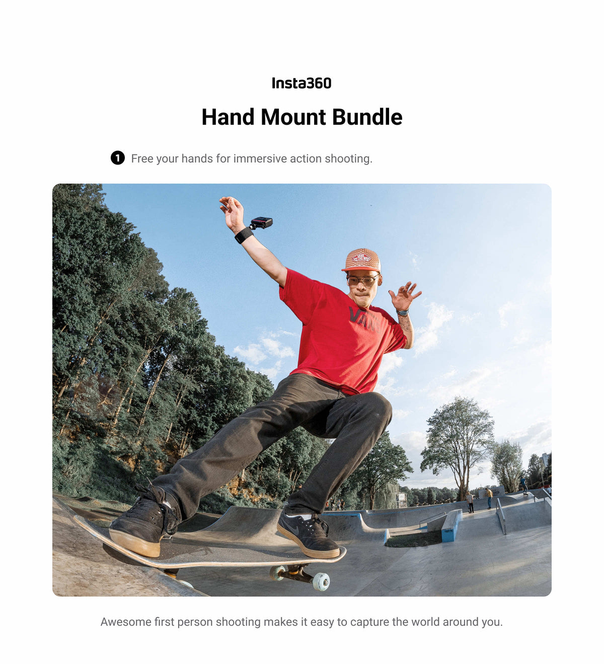 Insta360 Hand Mount Kit manufacturer use and feature illustration 1