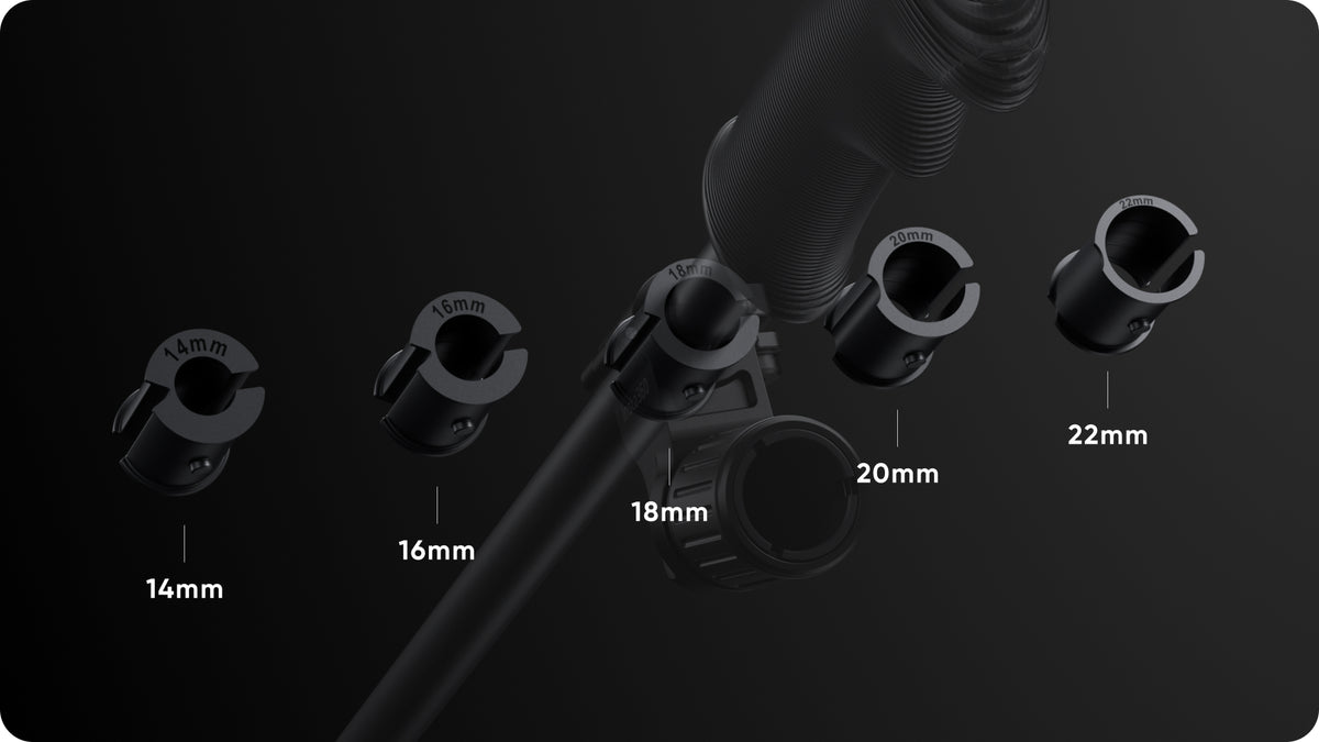 Insta360 Ski Pole Mount manufacturer use and feature illustration 7; camera, ski pole and selfie stick shown separately