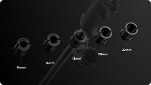 Insta360 Ski Pole Mount manufacturer use and feature illustration 7; camera, ski pole and selfie stick shown separately