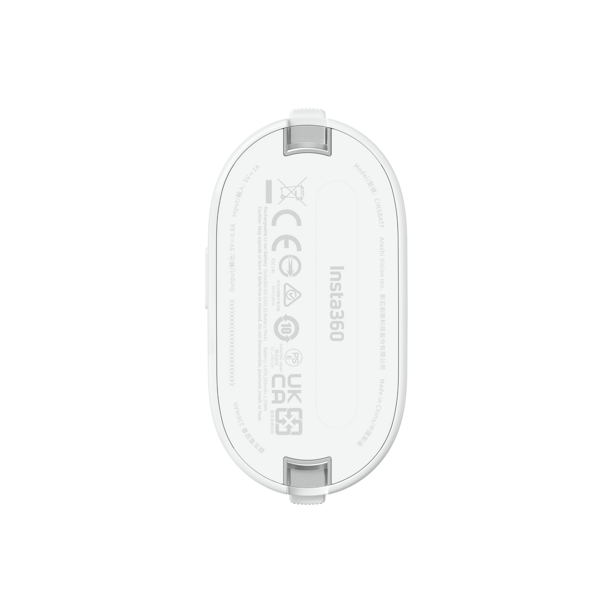 Rear face of the compact camera Battery Pack