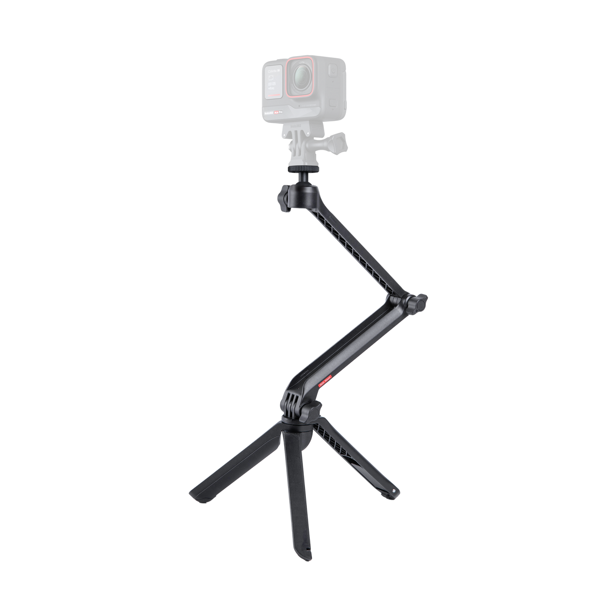 Folding Multi Mount in an extended tripod arrangement with a separate illustrative camera