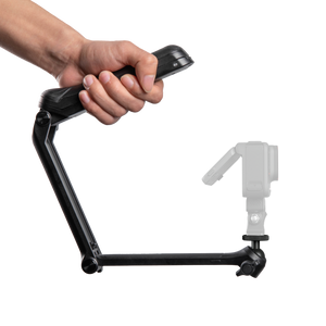 Handheld folding-arm arrangement with a separate illustrative camera