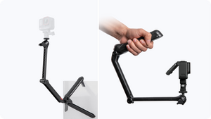 Folding joints used to change camera reach and position