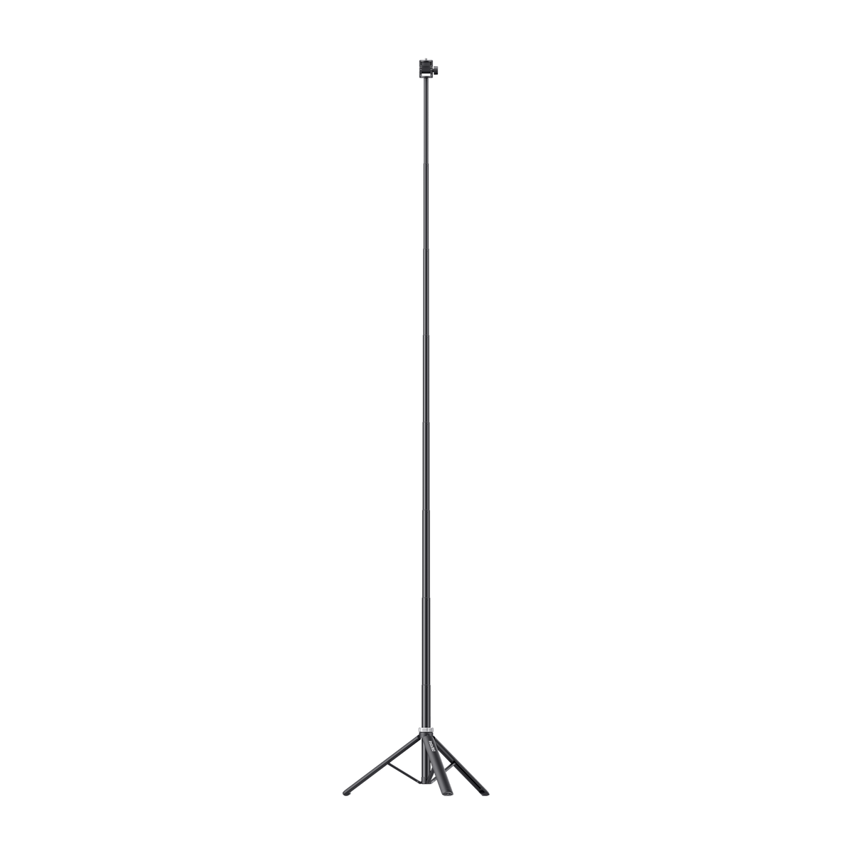 Fully extended webcam tripod with its support legs opened