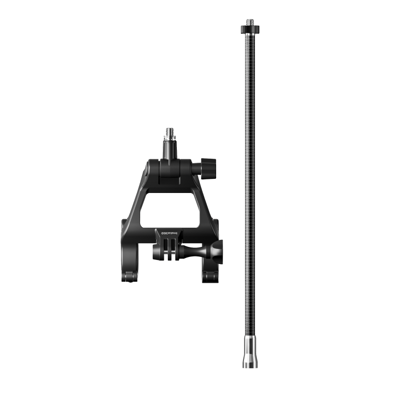 Dedicated road-cycling handlebar bracket and supplied carbon-fibre pole