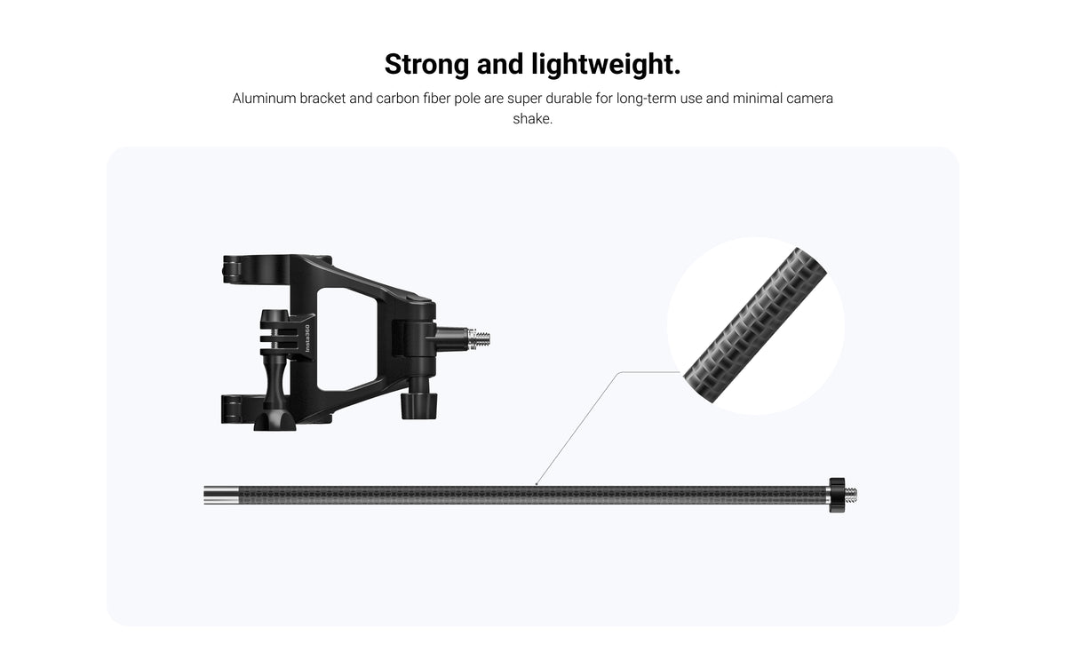 Aluminium-alloy bracket and carbon-fibre pole construction