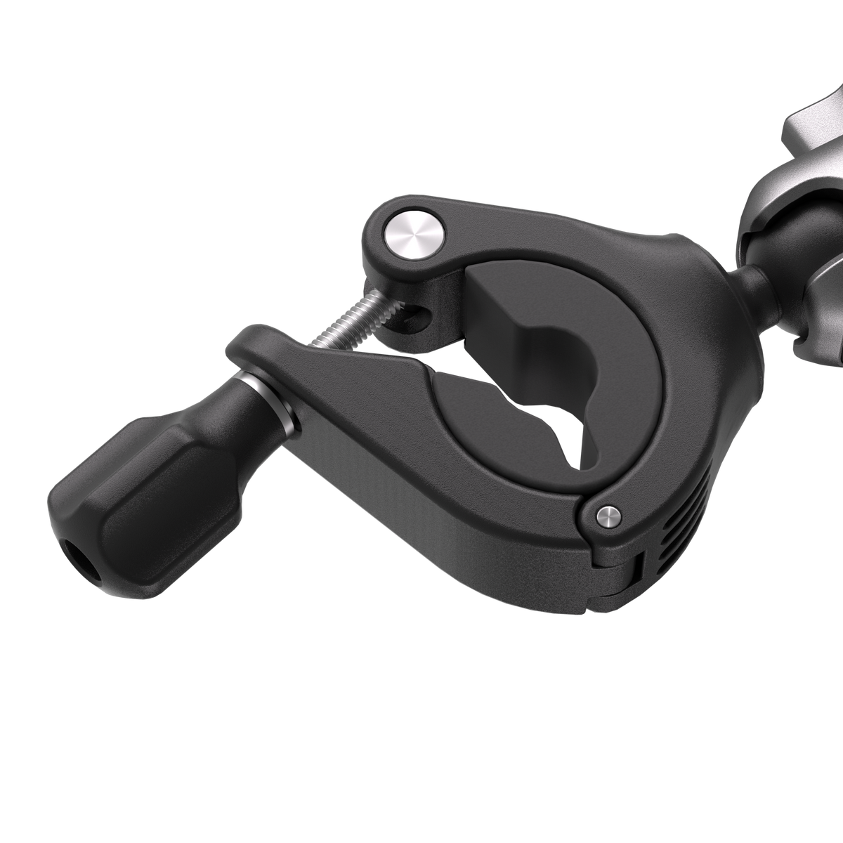 Insta360 Bike Kit tube clamp and tightening knob detail