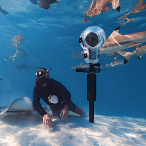 Insta360 Dive Buddy manufacturer suspended-camera diving example