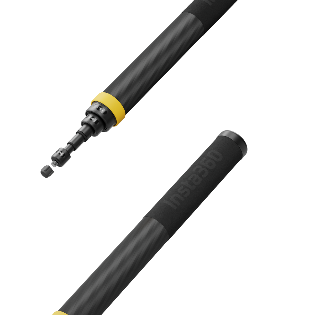 Insta360 Enhanced Extended Edition Selfie Stick camera connection and comfortable grip detail