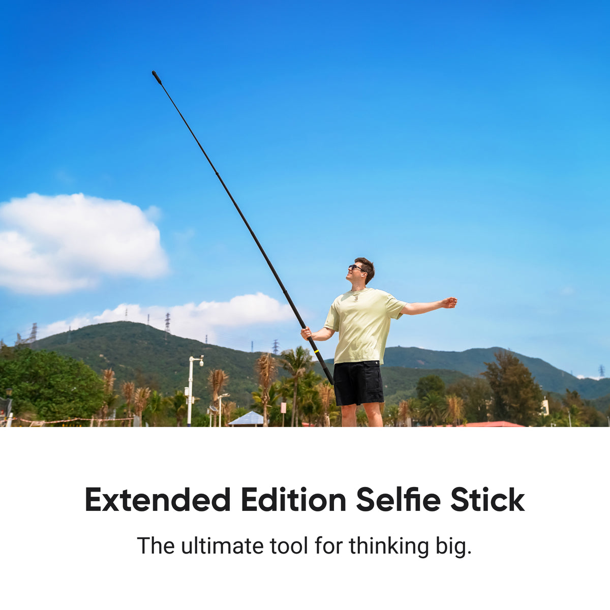 Insta360 Enhanced Extended Edition Selfie Stick stationary outdoor handheld shooting example, camera sold separately