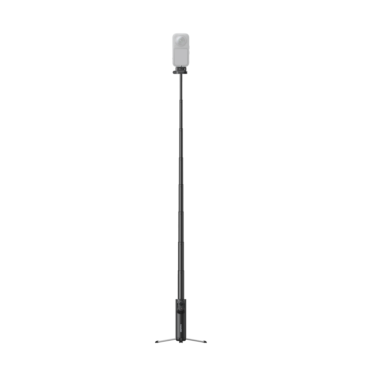 Insta360 Foldable Selfie Stick Remote Kit Extended Edition fully extended support with illustrative camera, camera sold separately