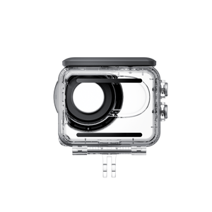 Insta360 GO 3/GO 3S Dive Case rear view of the empty housing and optical window
