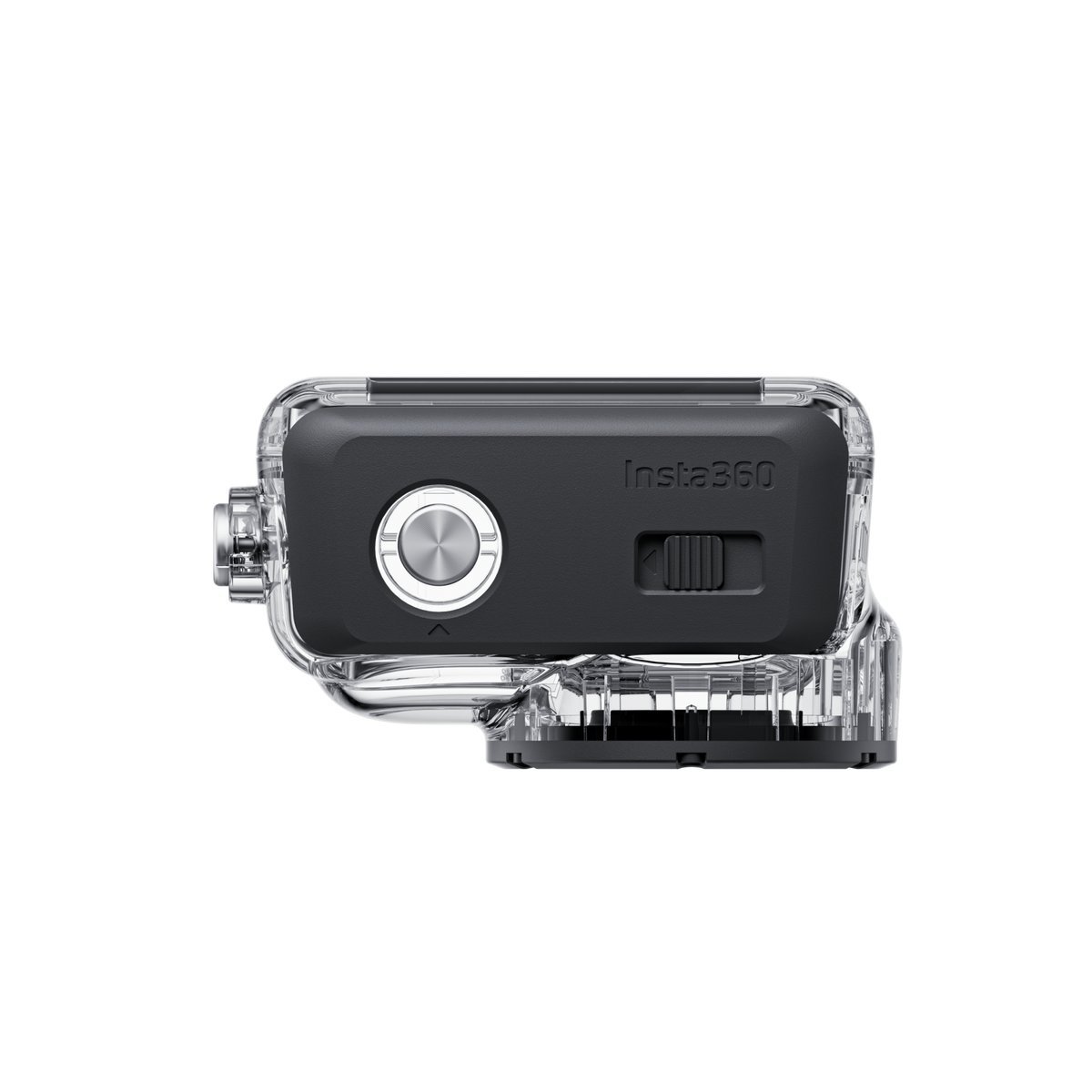 Insta360 GO 3/GO 3S Dive Case top view of shutter control and locking lever