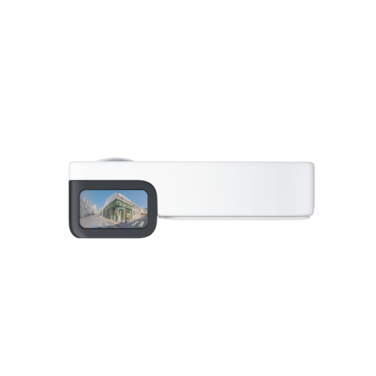Insta360 GO 3S Retro Viewfinder Canvas White optical window and housing angle