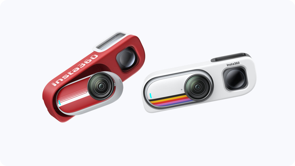 Insta360 GO 3S Retro Viewfinder manufacturer two-colour viewfinder arrangement with separate cameras