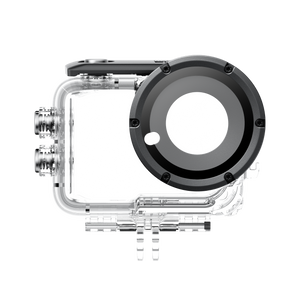 Insta360 GO Ultra Dive Case front view of the empty optical window