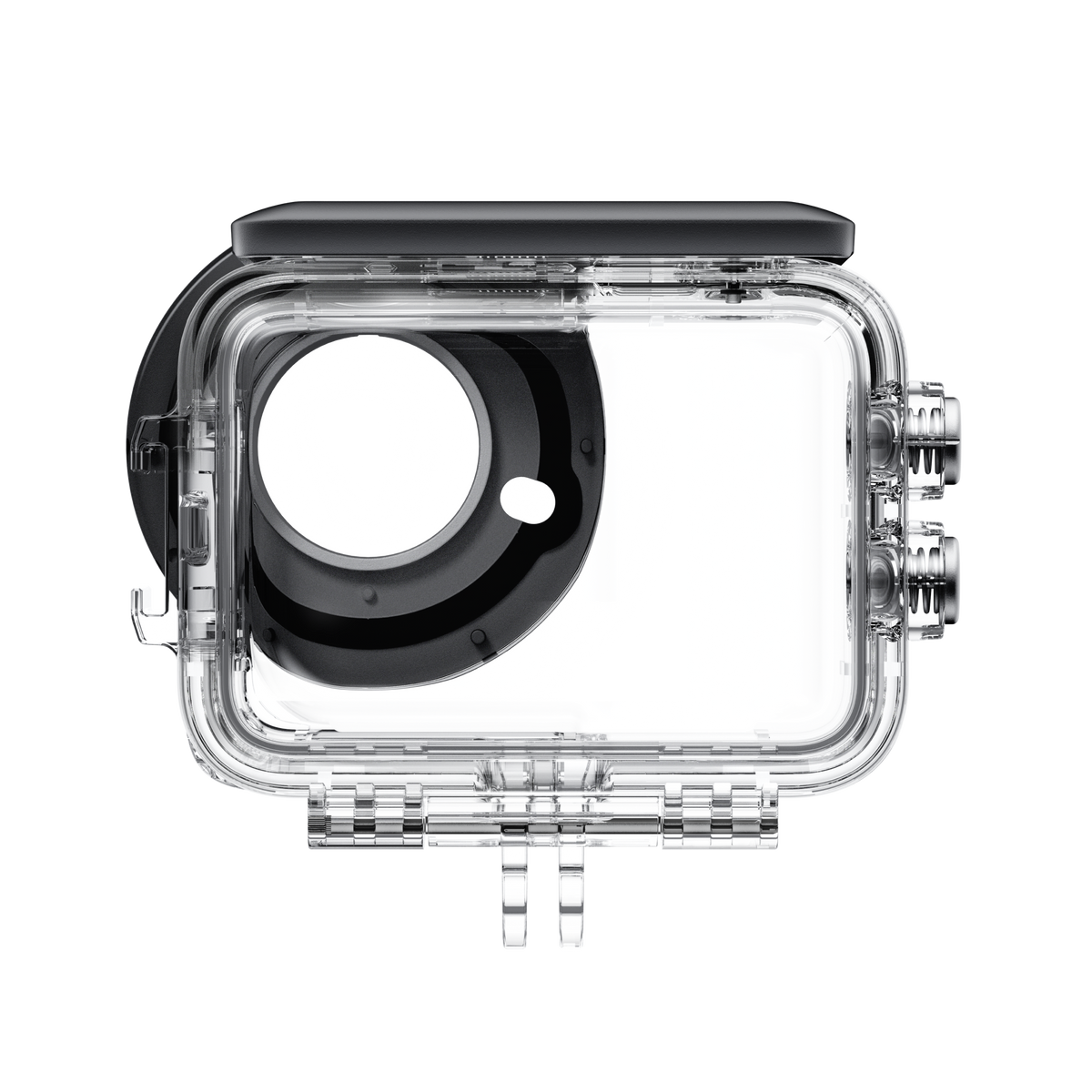Insta360 GO Ultra Dive Case rear view of the empty housing and seal