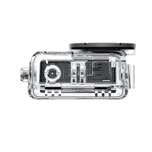 Insta360 GO Ultra Dive Case side view of the power and Q controls