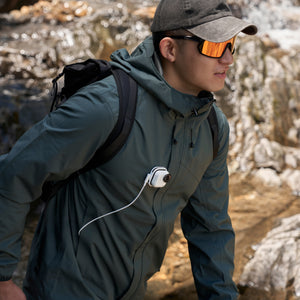 Insta360 GO Ultra FOMO Flexi Mount manufacturer outdoor recording example with an illustrative camera