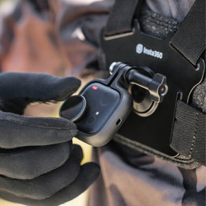 Insta360 GO Ultra ND Filter Set filter installation during an outdoor filming setup, camera and mount sold separately